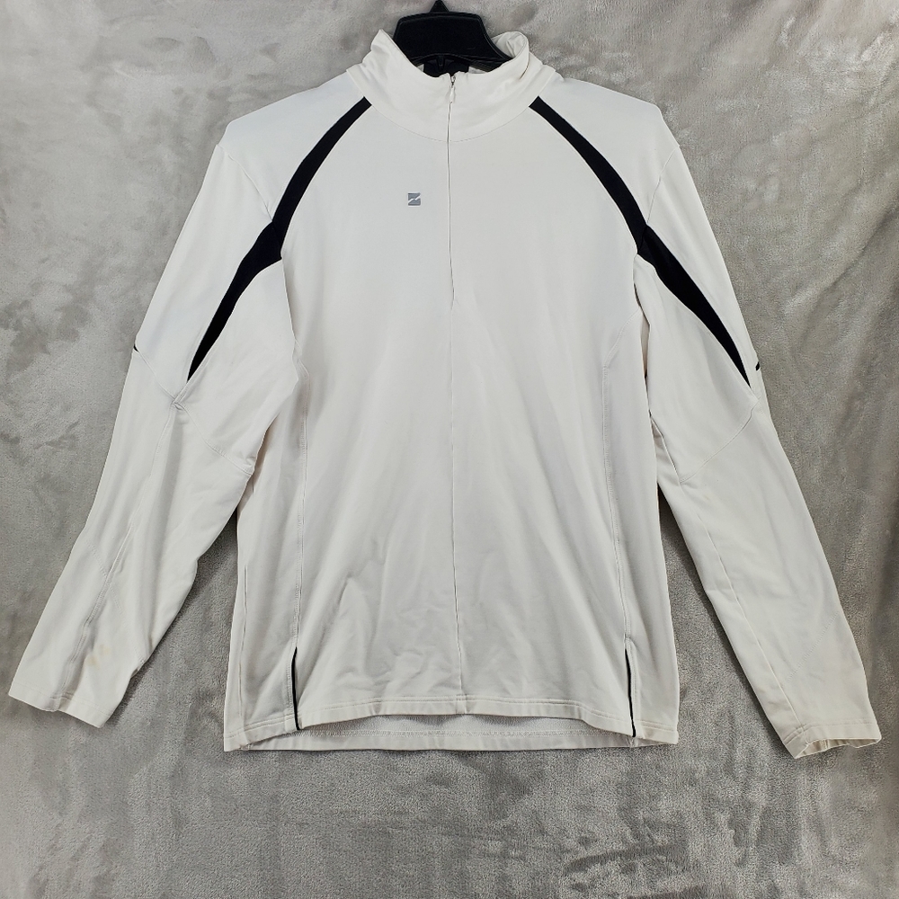 Mountain Force Mid Layer Quarter Zip Sie 52 / Large White Pullover Mens (Stains)